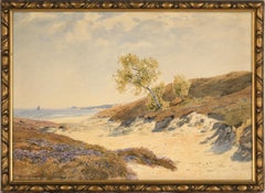 Antique Dunes and Baltic Sea coast near Warnicken 1910 Watercolor 
