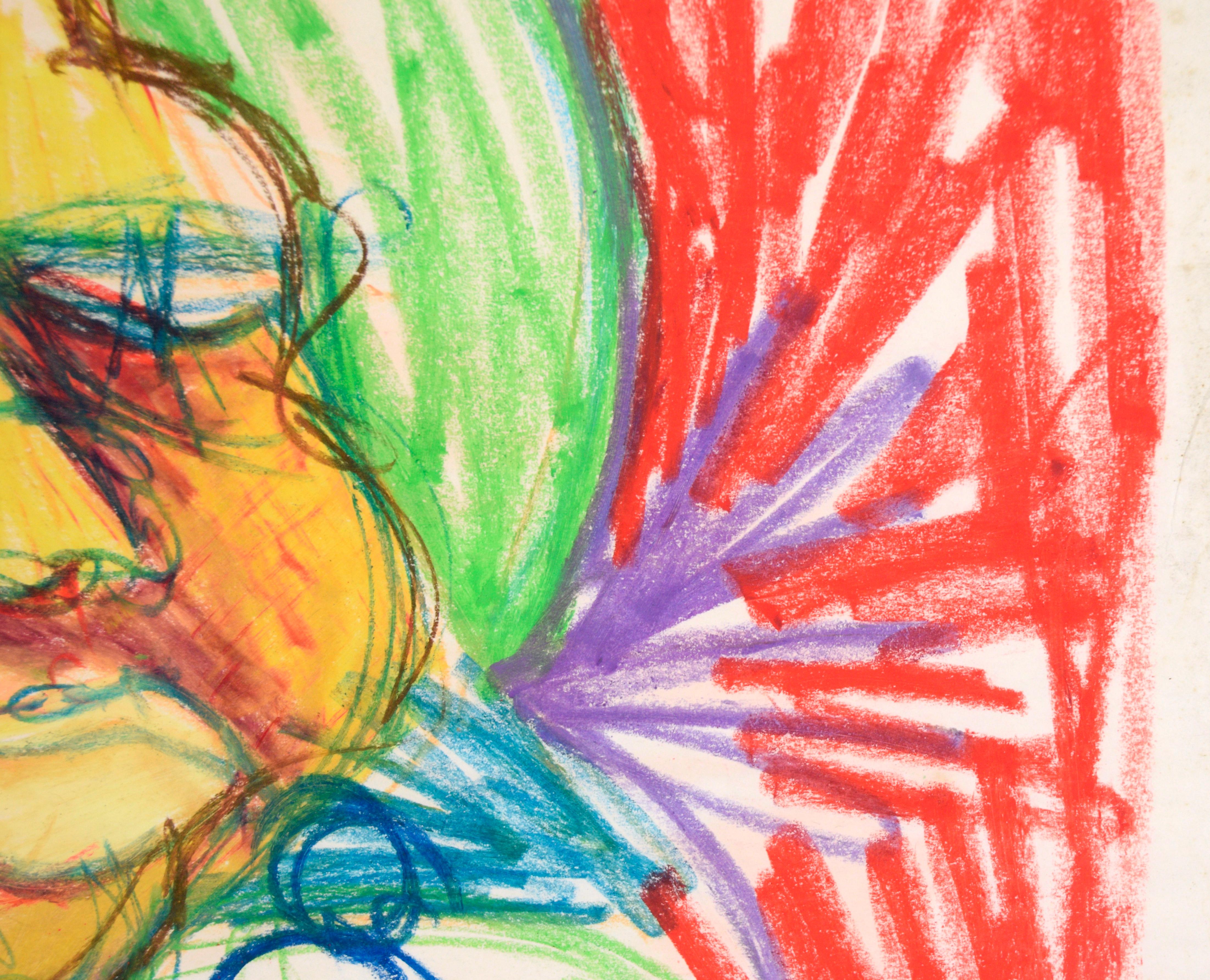 Großmutter mit ihrer Halskette – Porträt in Pastell auf Papier im Angebot 1