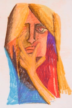 « The Gesture » - Portrait au pastel sur papier