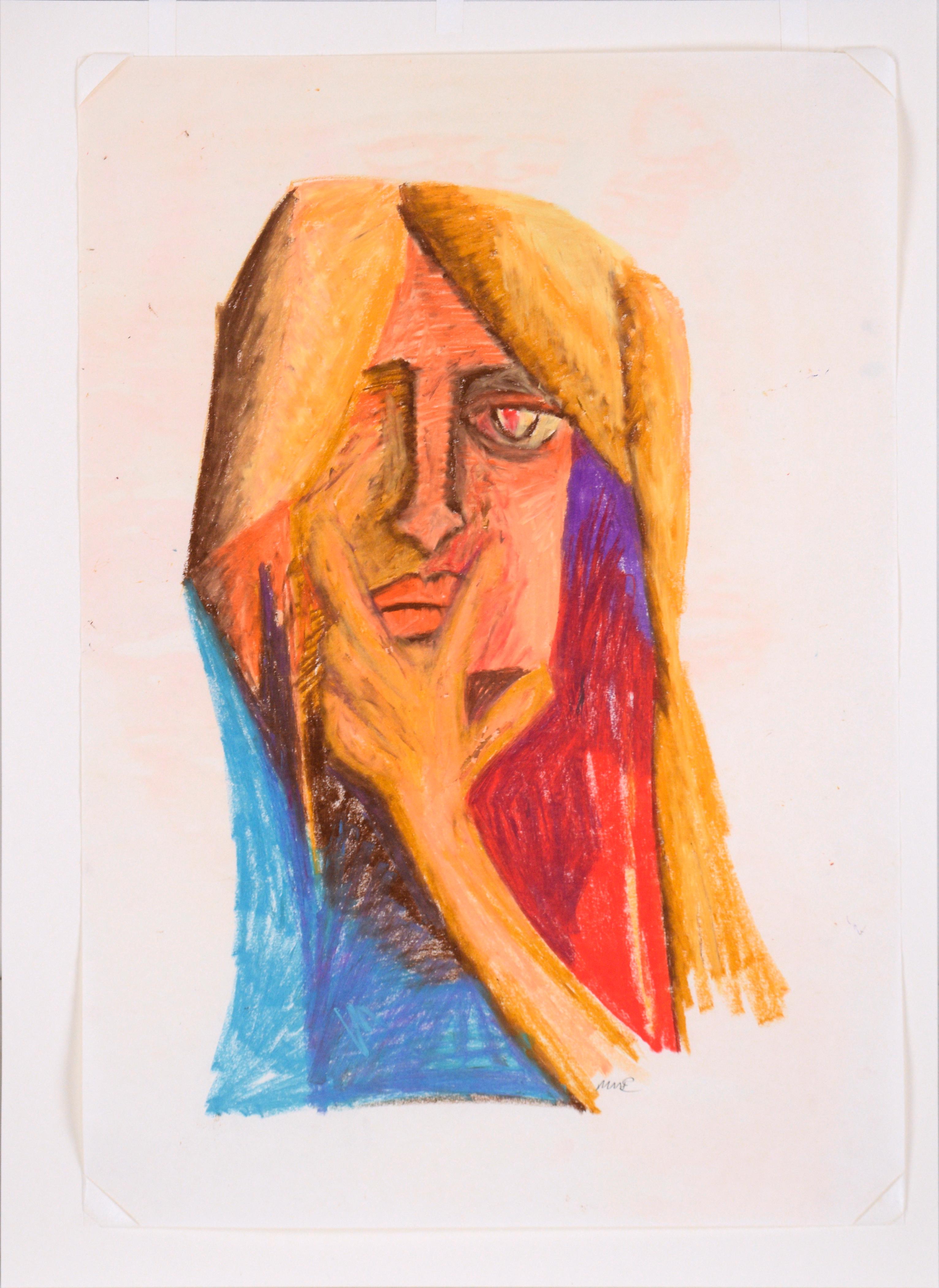 Geste – Porträt in Pastell auf Papier im Angebot 2