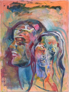 Fauvist Dual Portrait in Acrylic on Paper