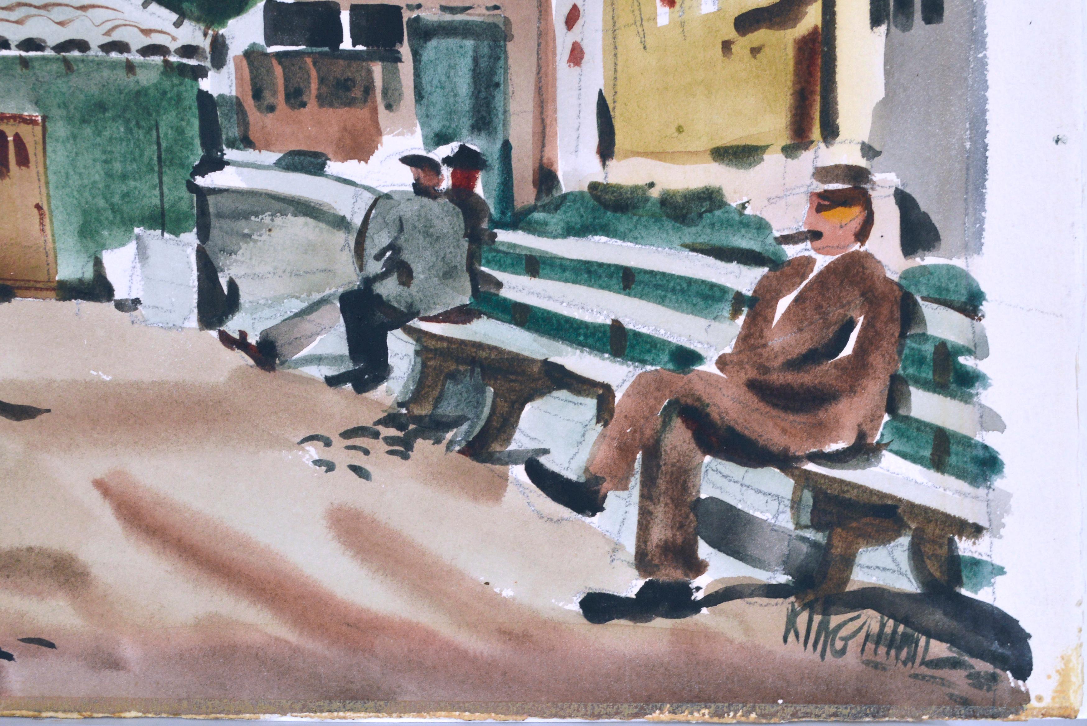 China Town Park San Francisco on a Sunny Day  Water Color 1940 2