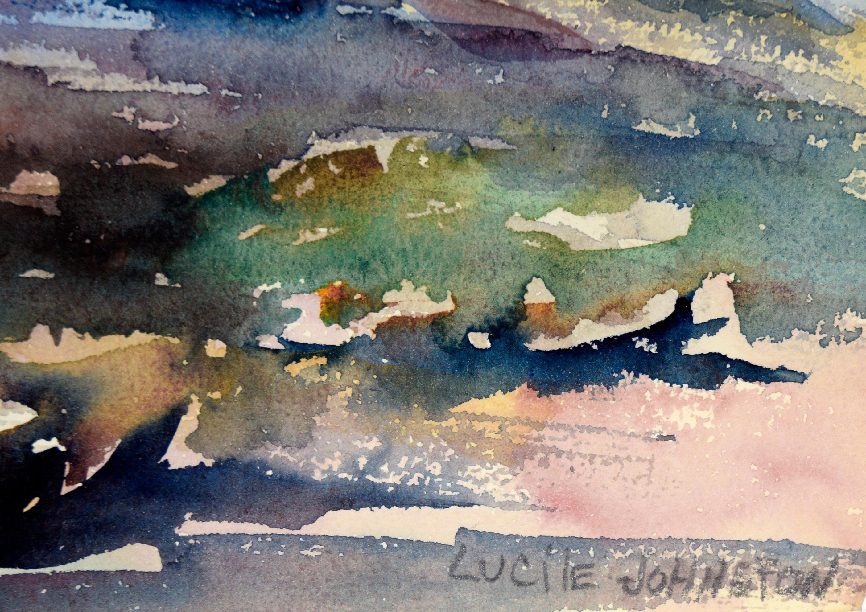 Coastal Trees Landscape in Watercolor on Paper For Sale 2