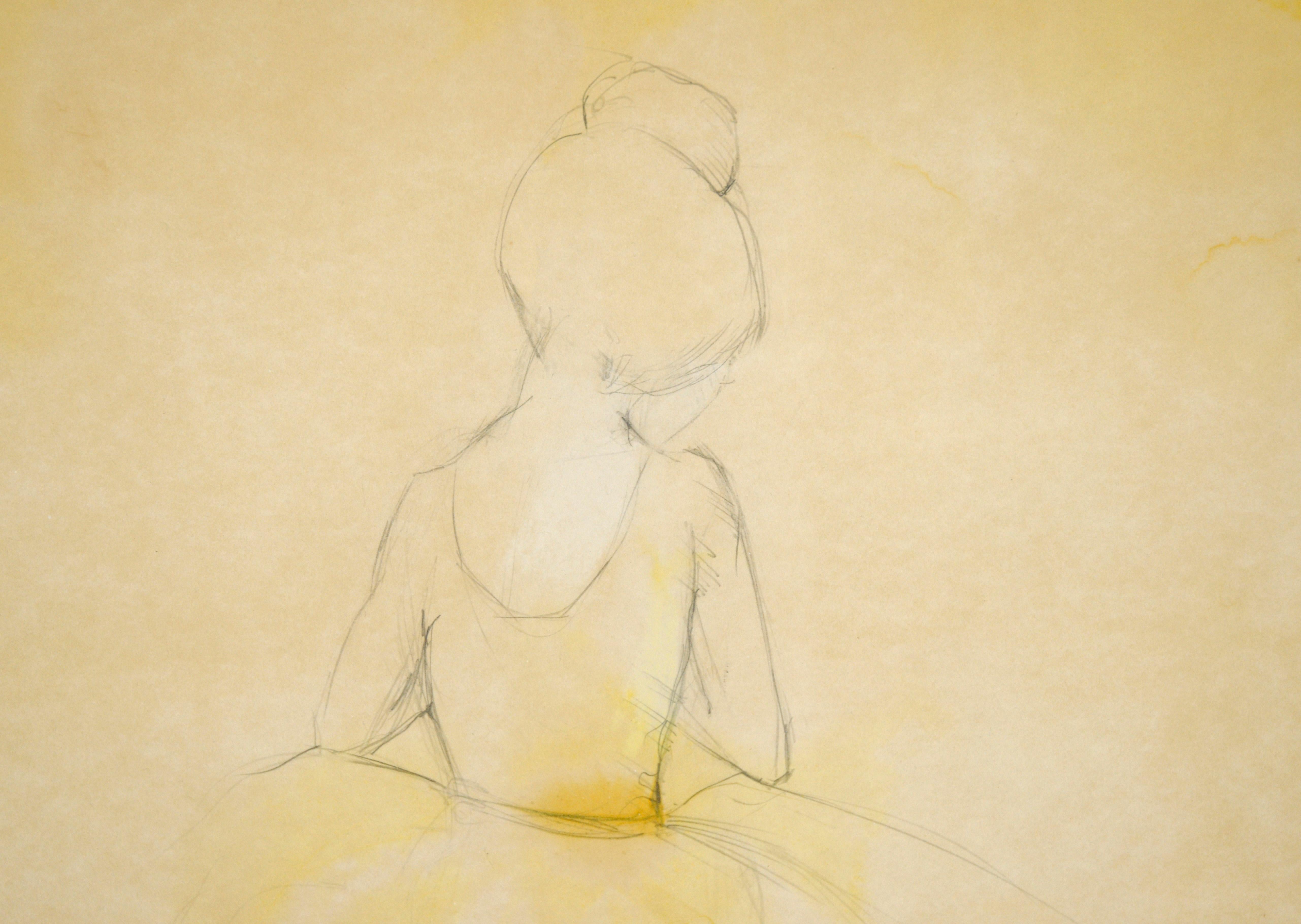 La piccola ballerina - Disegno figurativo a matita su carta - Art Impressionismo di Unknown