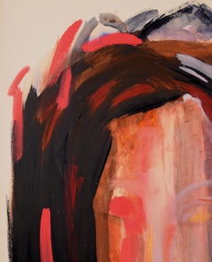 Abstract Portrait of a Woman in Gouache on Paper