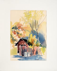 "Our Model T Garage" - Watercolor Landscape on Paper