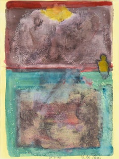 Abstract Color Field Composition in Watercolor on Paper