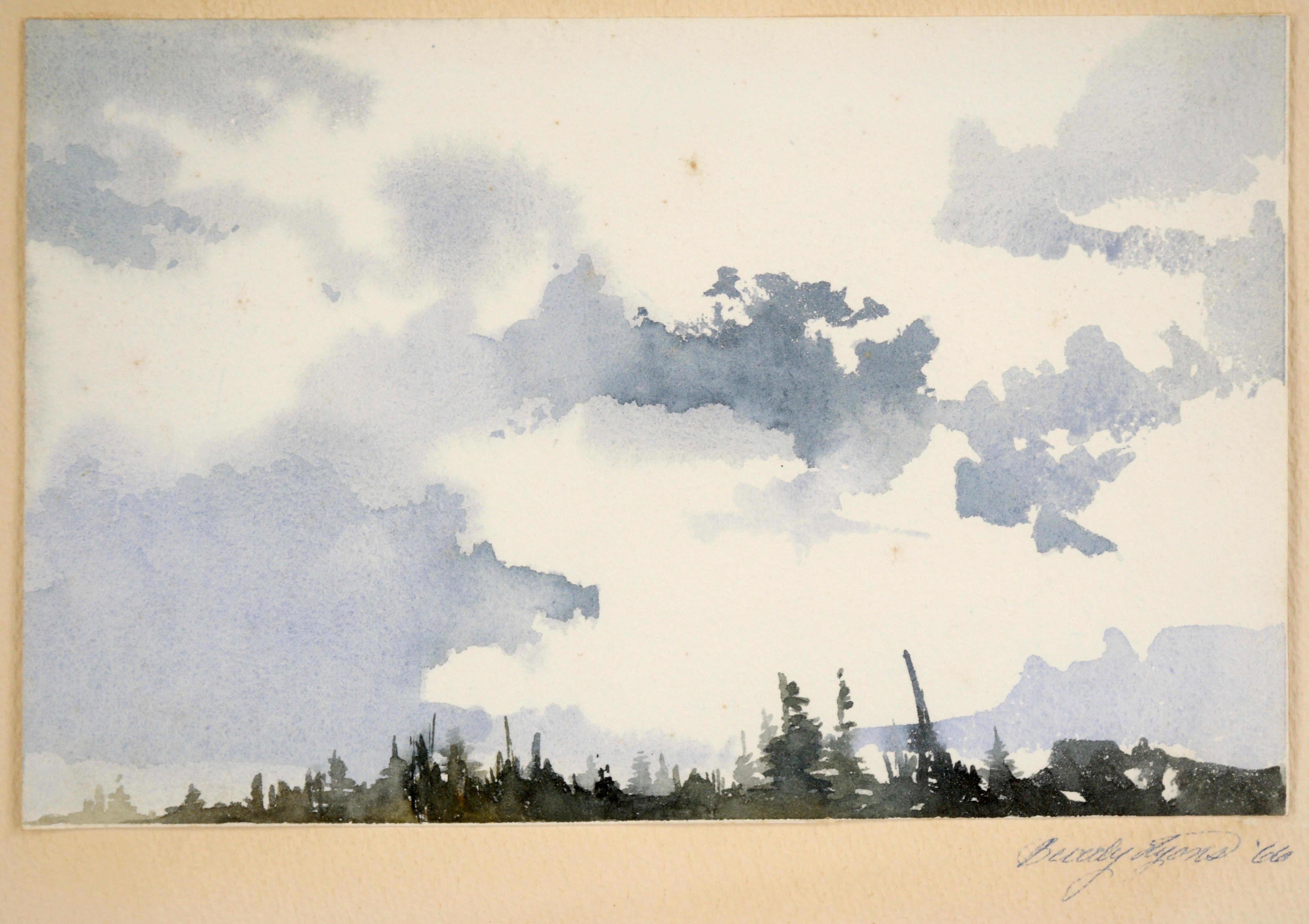 Deux paysages rurals du milieu du siècle dernier à l'aquarelle sur papier en vente 2
