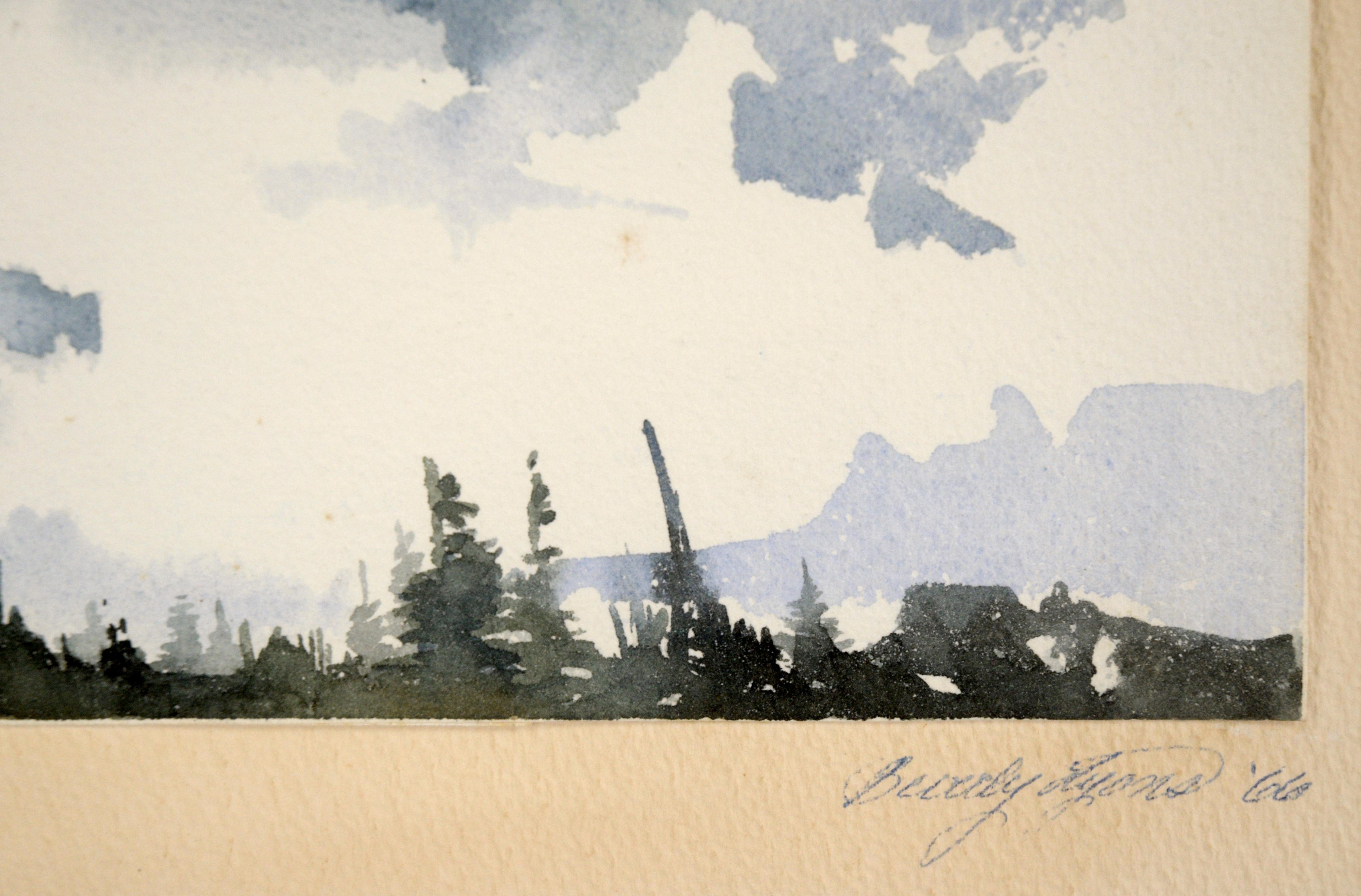 Two Mid Century Rural Landscapes in Watercolor on Paper For Sale 5