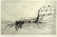 Rough Weather at Blatchington Pulling in the Fishing Nets on the English Coast