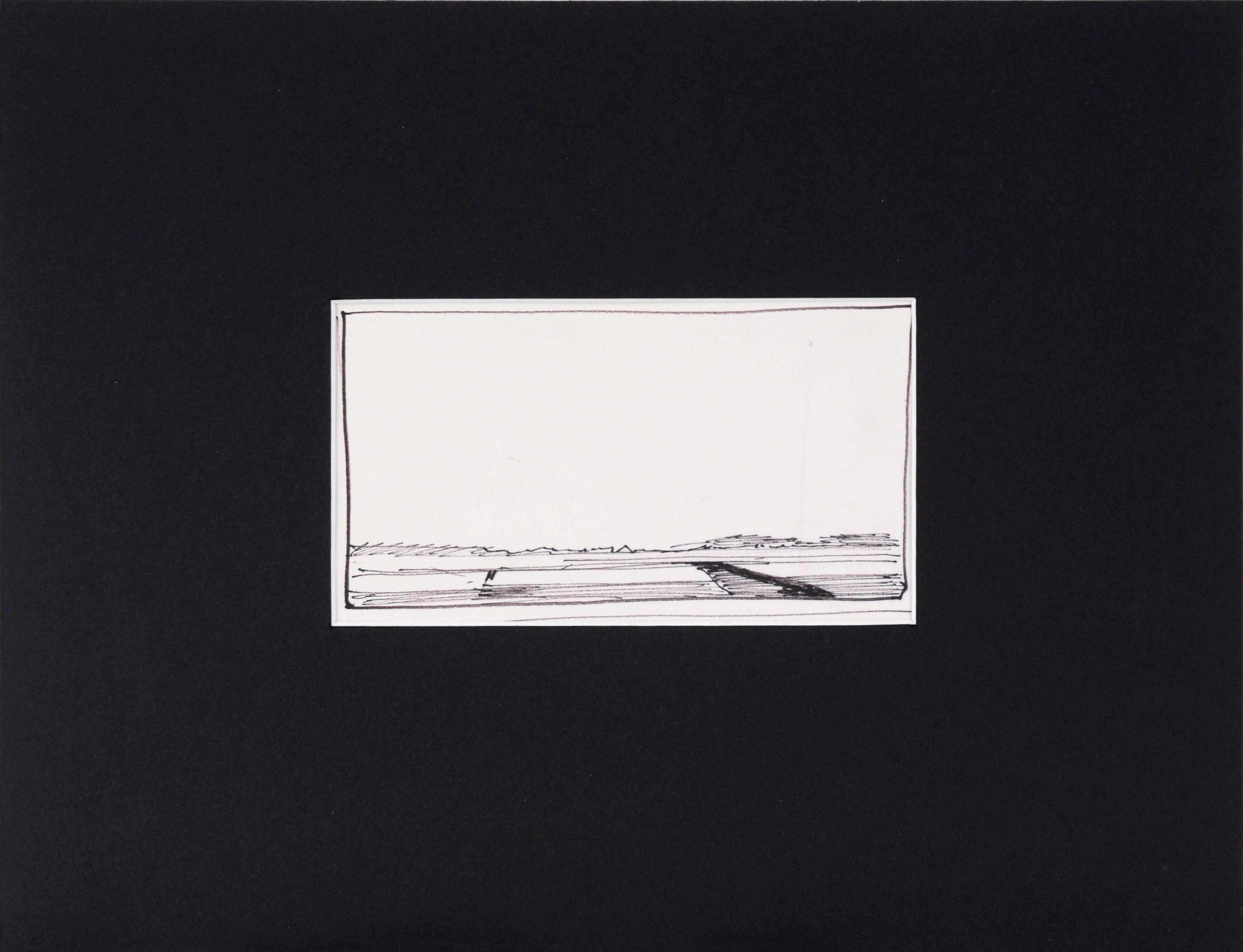 A Cloudless Sky - Line Drawing Landscape in Ink on Paper