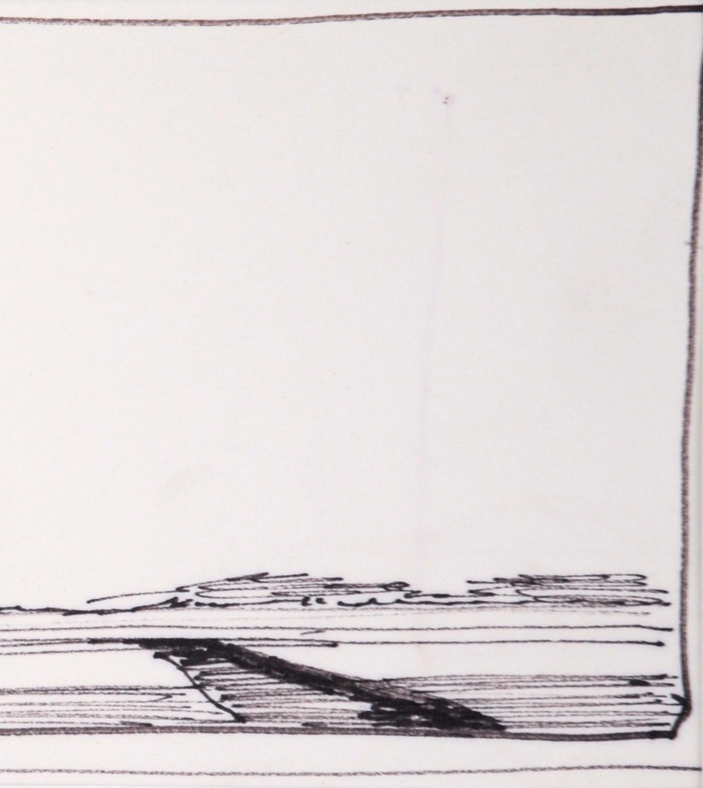 A Cloudless Sky - Line Drawing Landscape in Ink on Paper - Art by Laurence Sisson