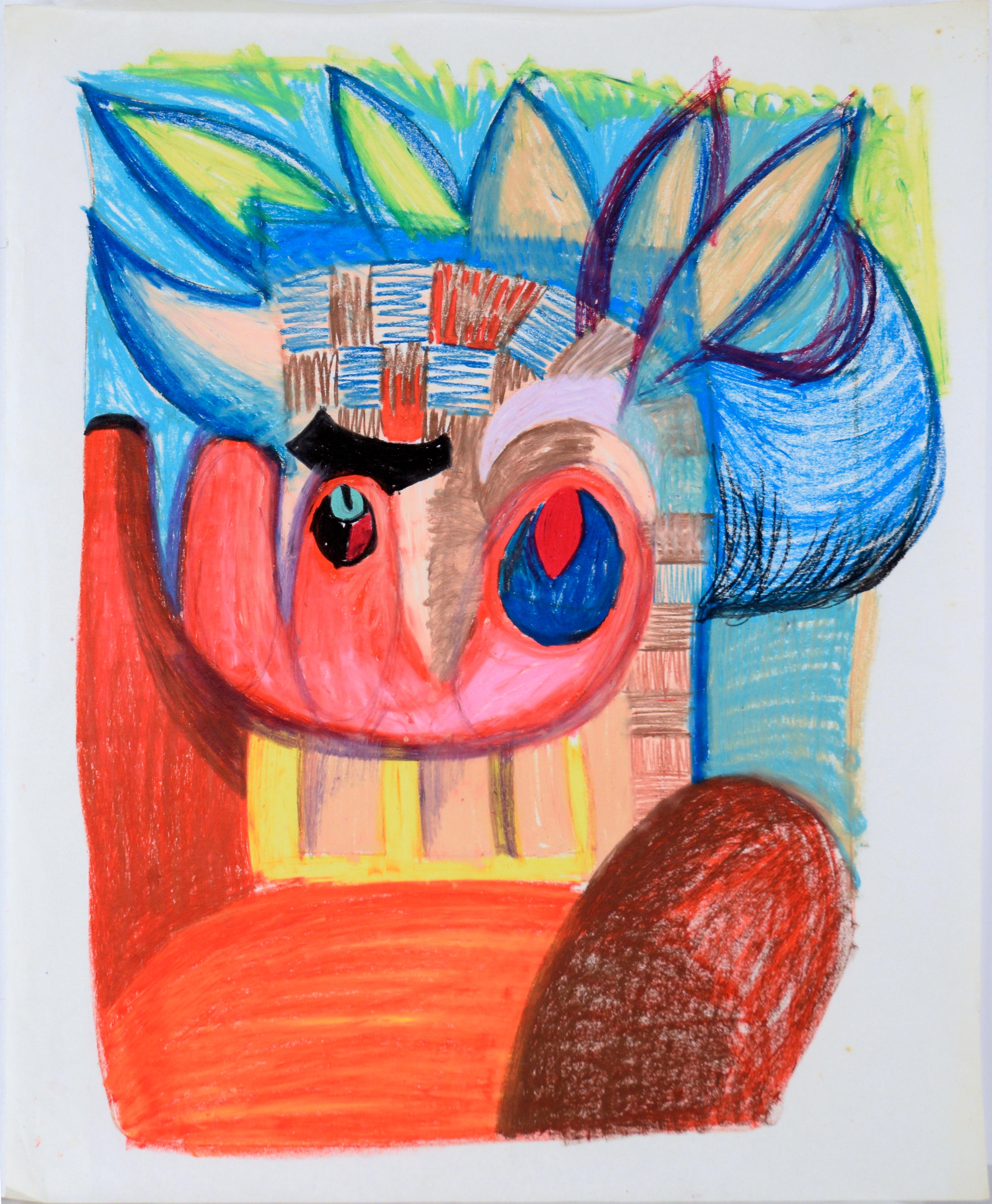 Abstracted Cubist Turkey in Pastel on Paper For Sale 2