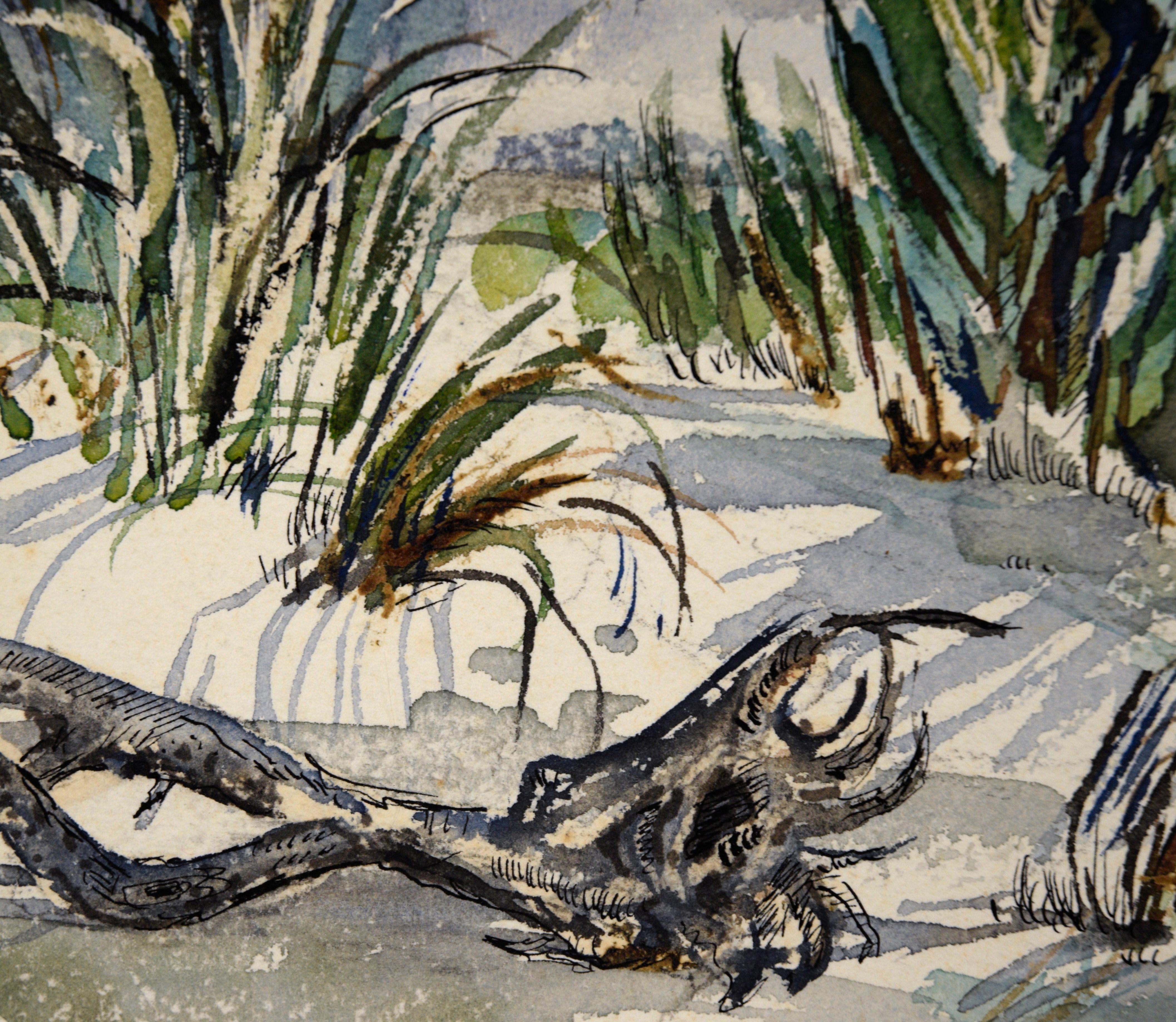 Captiva Island, Floride - Paysage de plage à l'aquarelle sur papier

Aquarelle détaillée d'une plage d'une île de Floride par l'artiste inconnu 