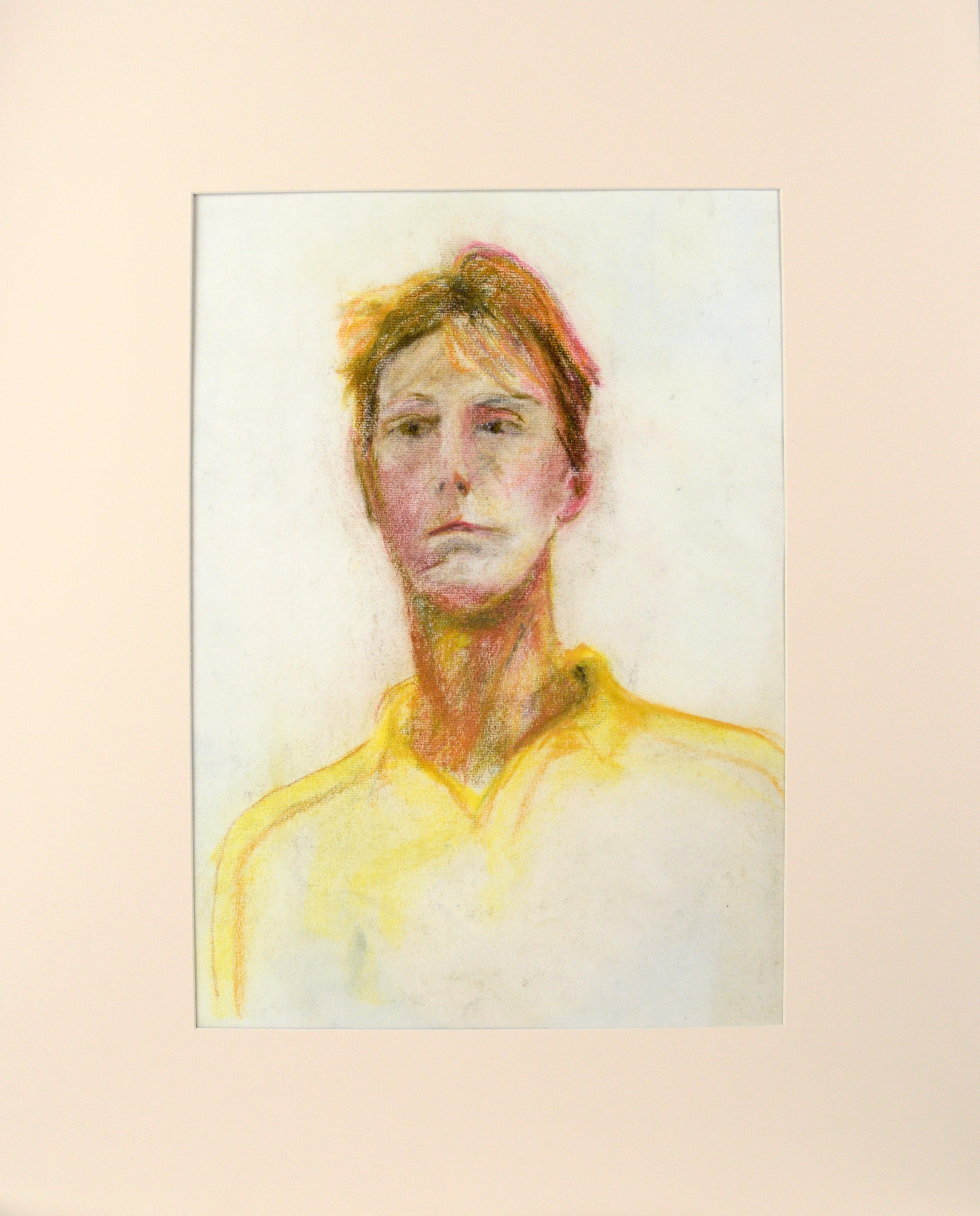 Artist's Self-Portrait in Pastel on Paper

Bright yellow and ochre make up this self-portrait in chalk pastels by Michael William Eggleston (American, 20th Century). 

Unsigned, but acquired with a collection of the artist's work.
Mat size: 30"H x