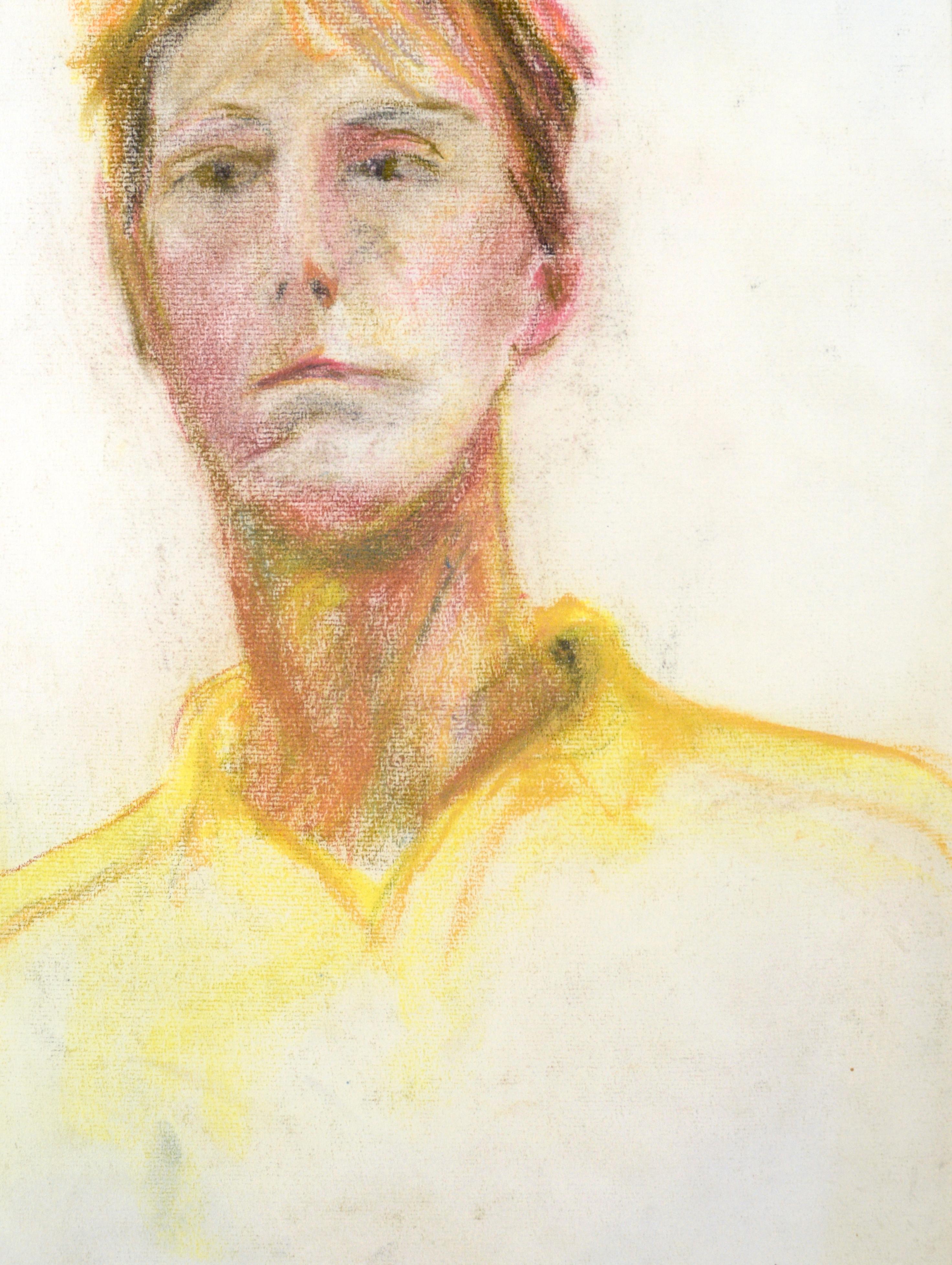 Artist's Self-Portrait in Pastel on Paper For Sale 2