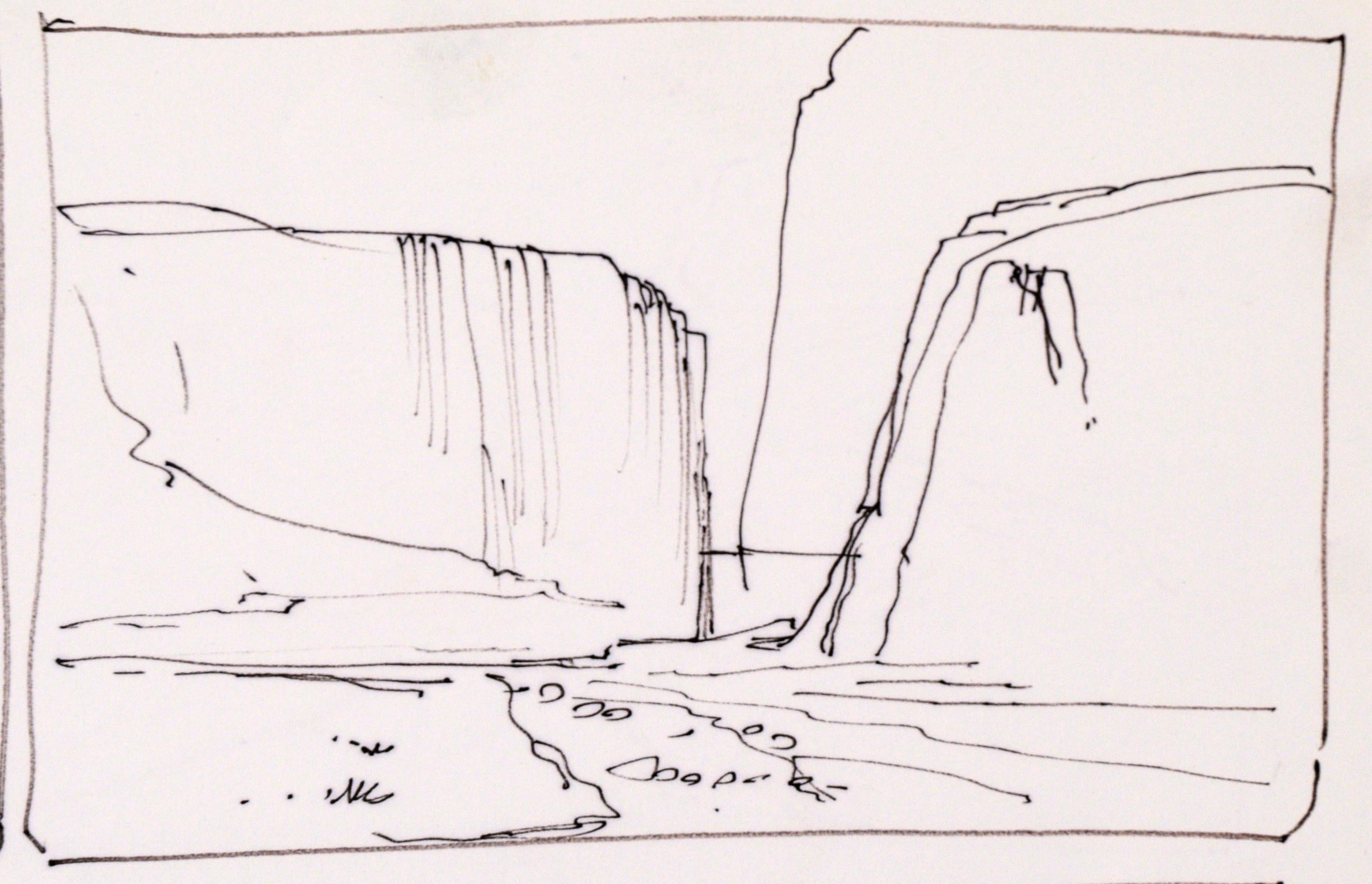 Sechstafelige Skizzen von Wüsten- und Canyonlandschaften in Tusche auf Papier (Amerikanischer Impressionismus), Art, von Laurence Sisson