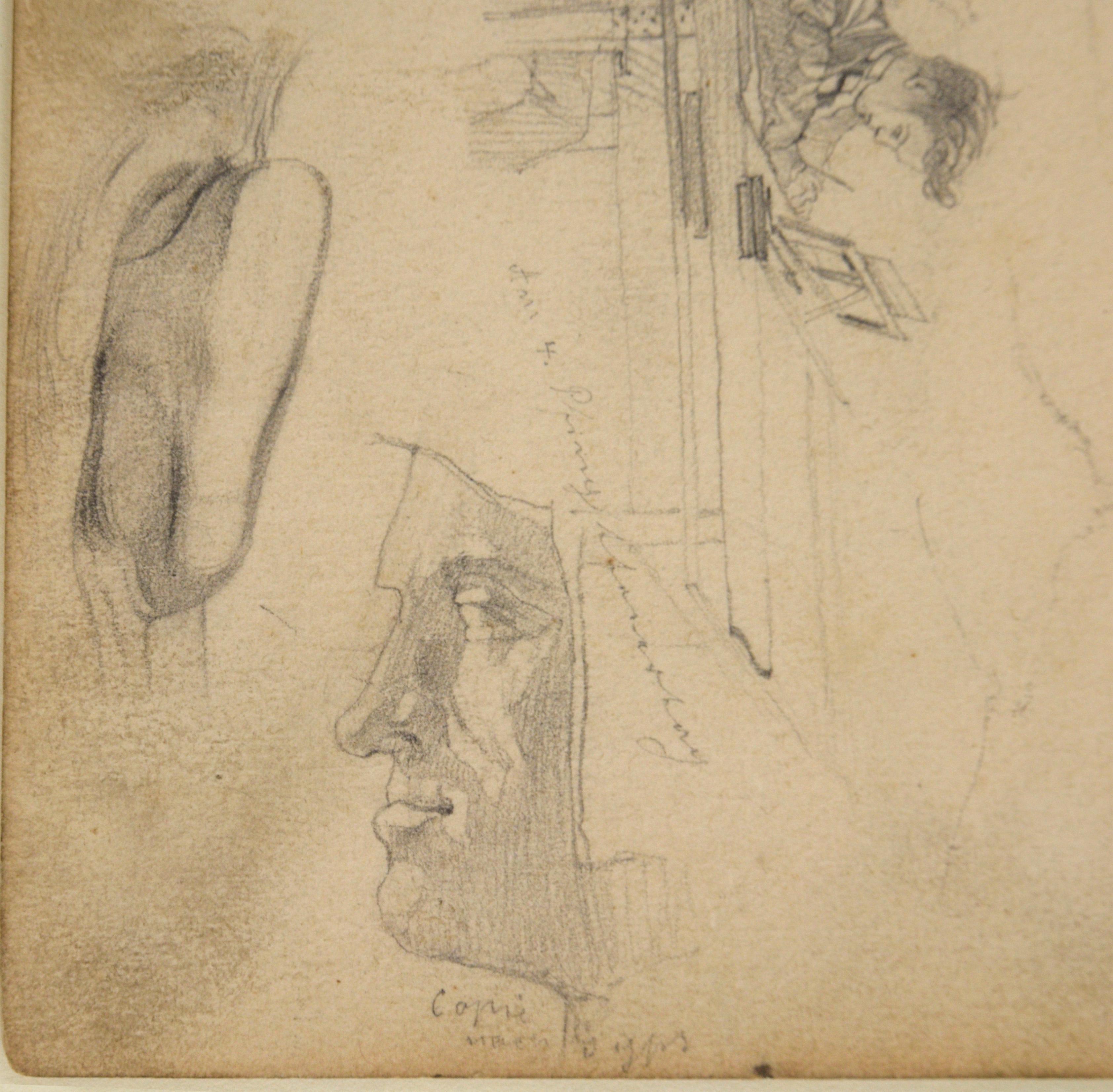 Sketchbook Page with Figures and Anatomical Details in Pencil on Paper - Germany For Sale 2