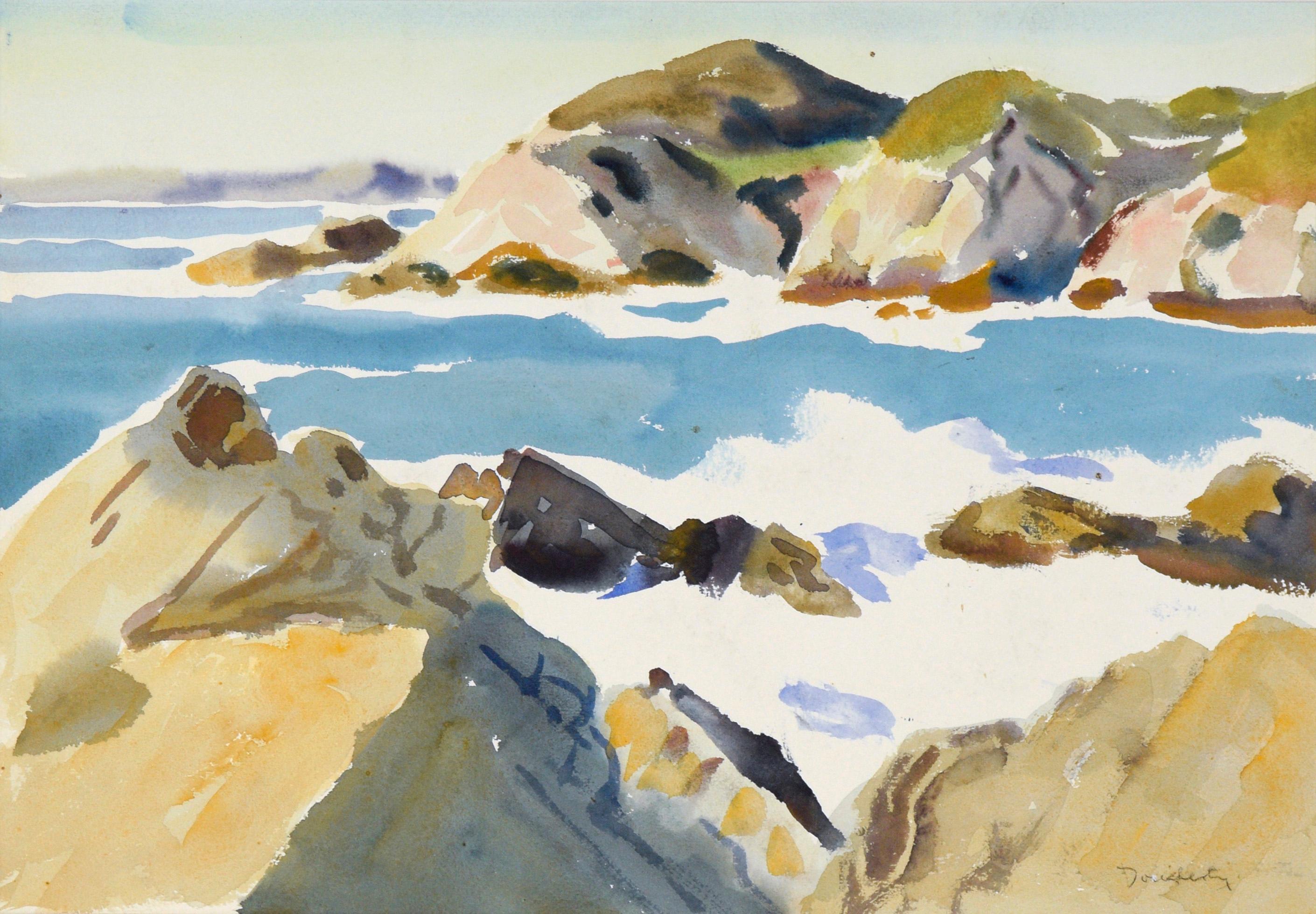 Big Sur Coast Landscape in Watercolor on Paper - Art by Paul Dougherty