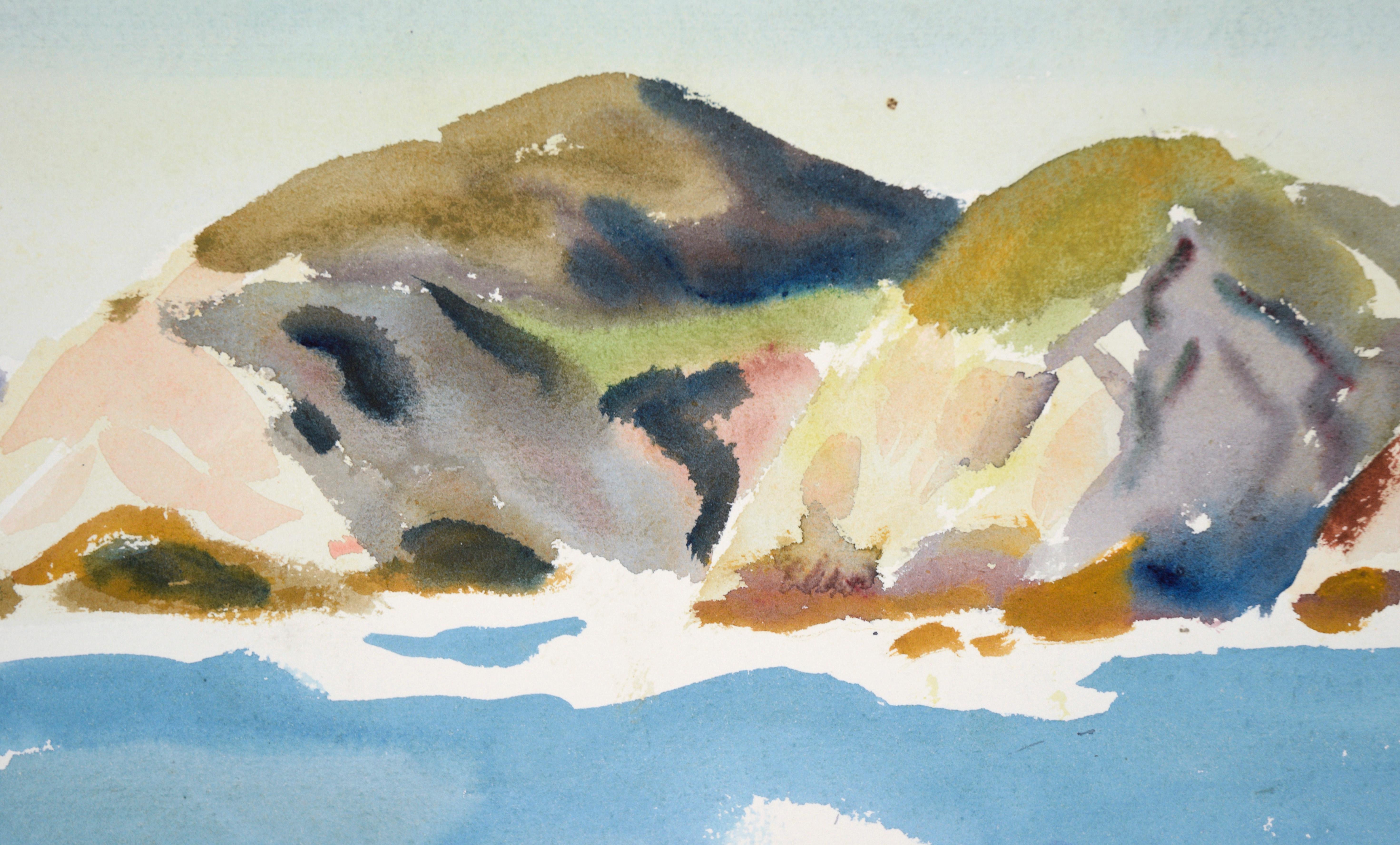 Big Sur Coast Landscape in Watercolor on Paper - American Impressionist Art by Paul Dougherty