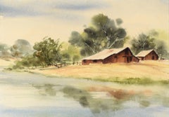 "Shenandoah Valley" - Rural California Landscape in Watercolor on Paper