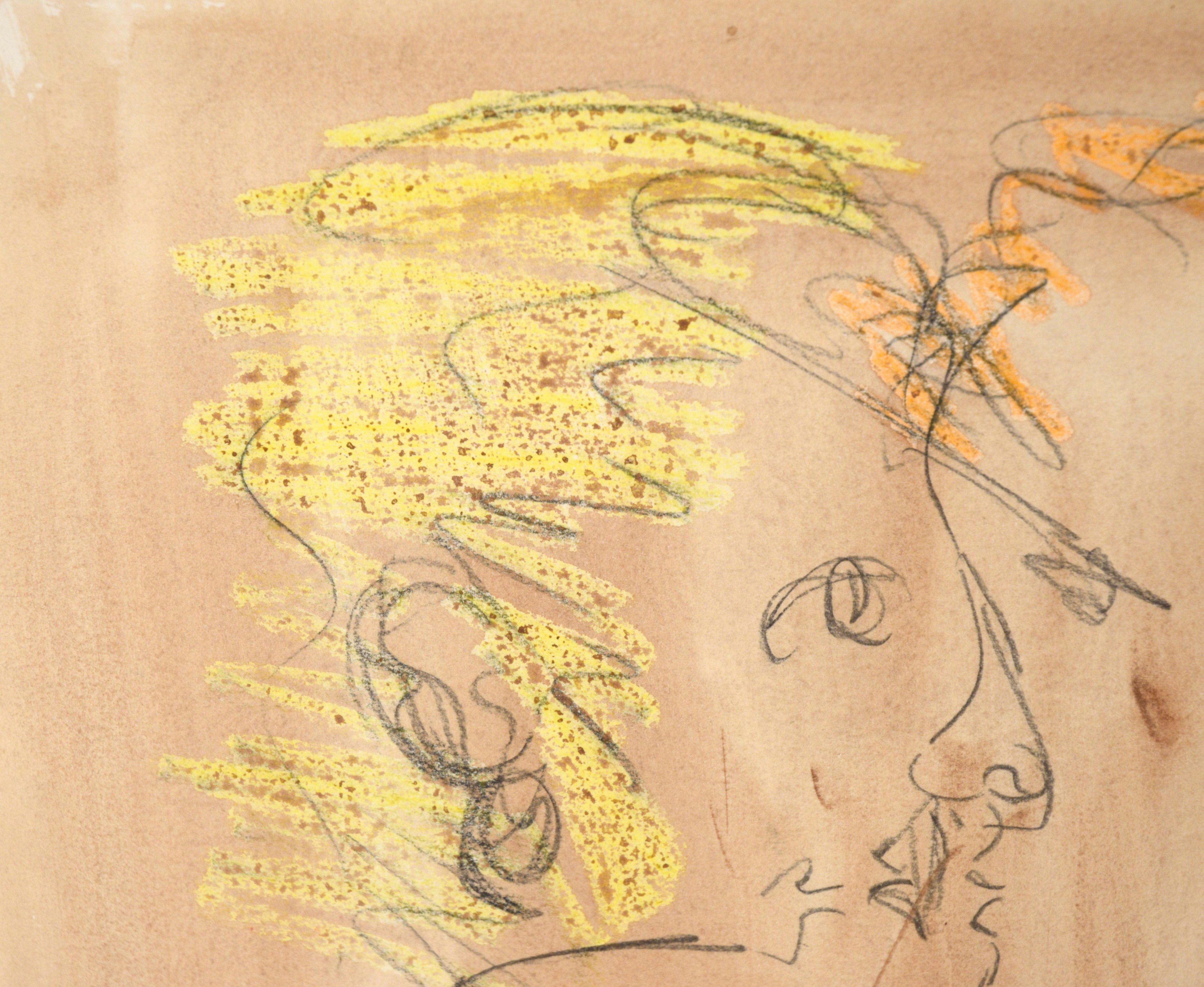 Aquarelle abstraite « The Eyes Have It » (Les yeux l'ont ») et crayon sur papier - Art de Ricardo de Silva