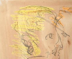 The Lovers "The Eyes Have It" Figurative Abstract Watercolor and Pencil on Paper