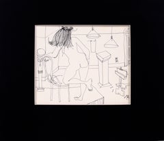 Life Drawing I – Figurative weiblicher Akt mit Stift auf Papier