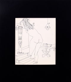 Life Drawing II - Figurativer weiblicher Akt mit Stift auf Papier