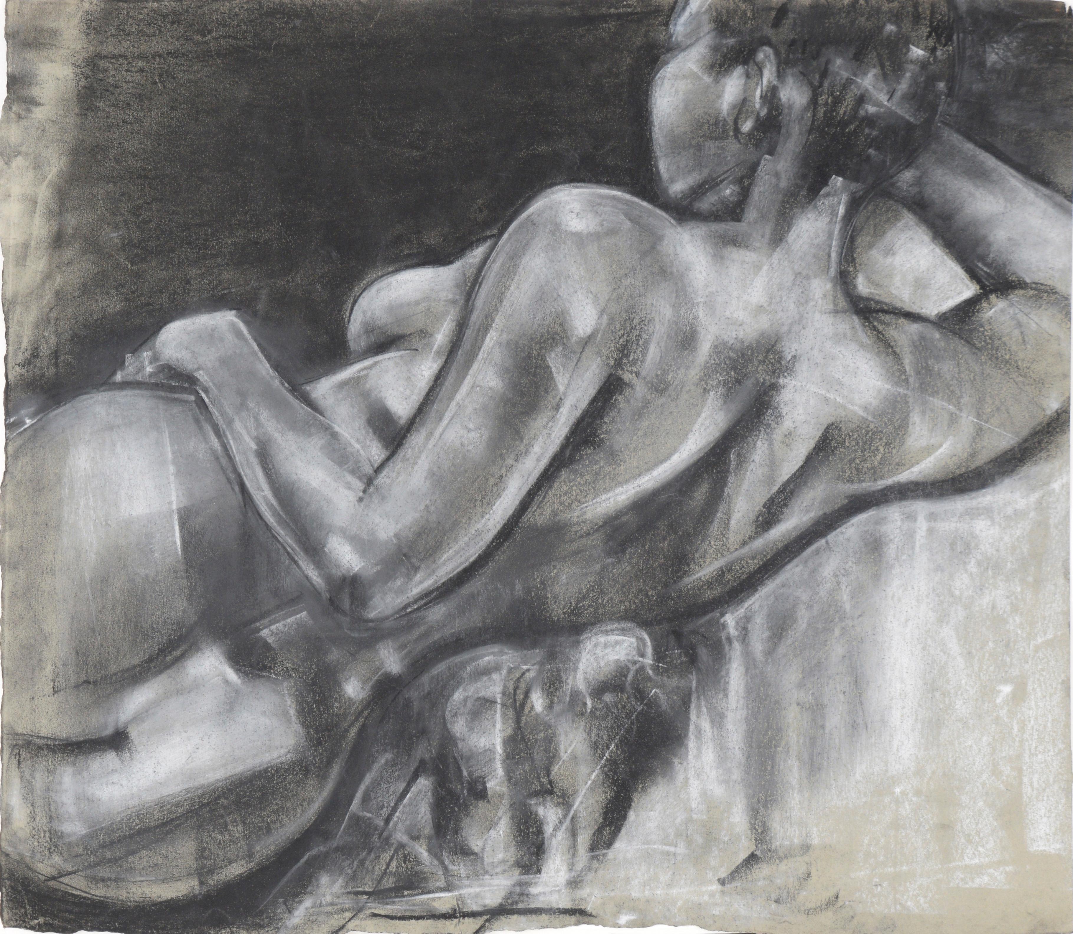 Heather Speck Figurative Art - Nude Woman from Behind in Charcoal on Paper