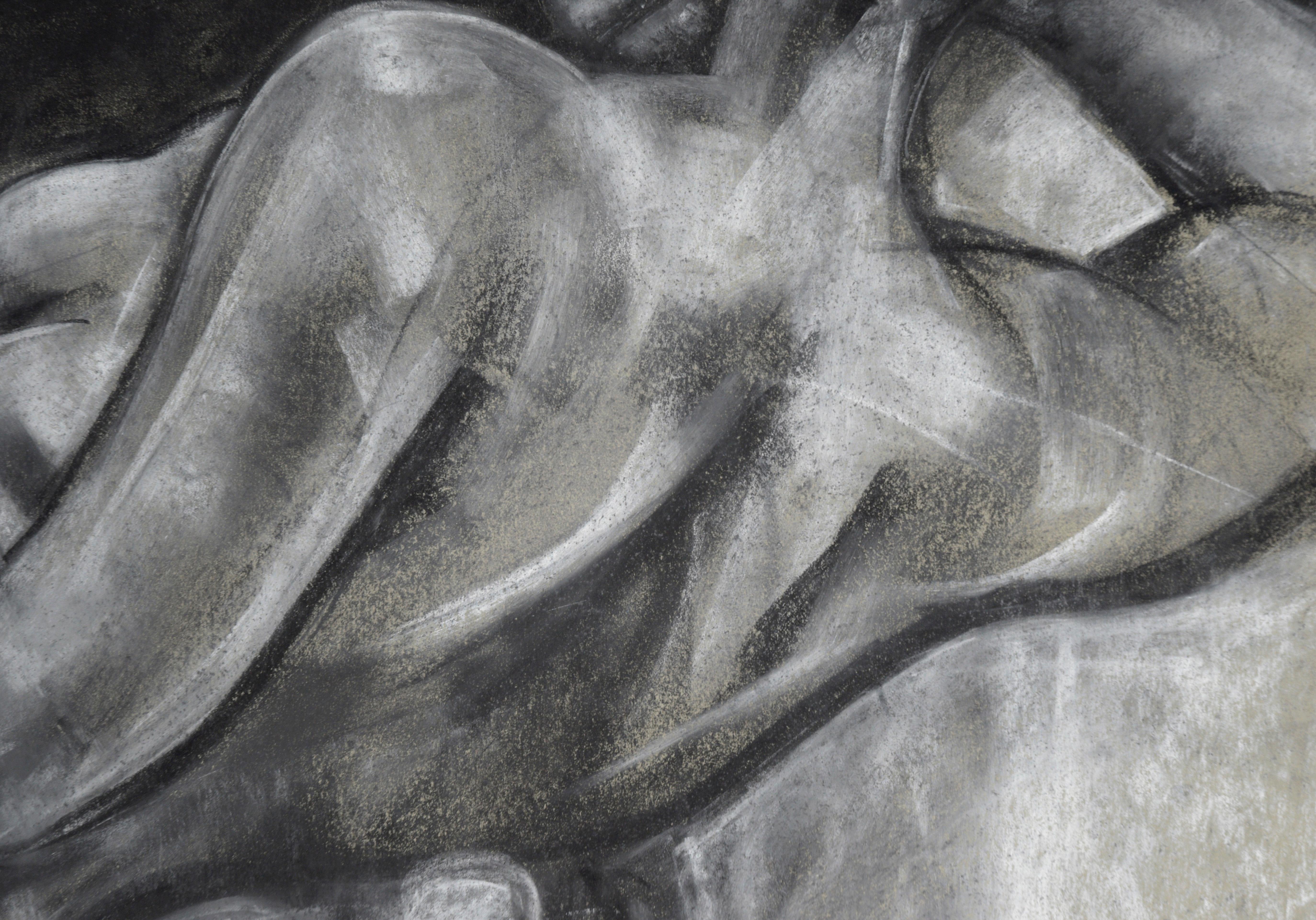 Nude Woman from Behind in Charcoal on Paper - American Impressionist Art by Heather Speck