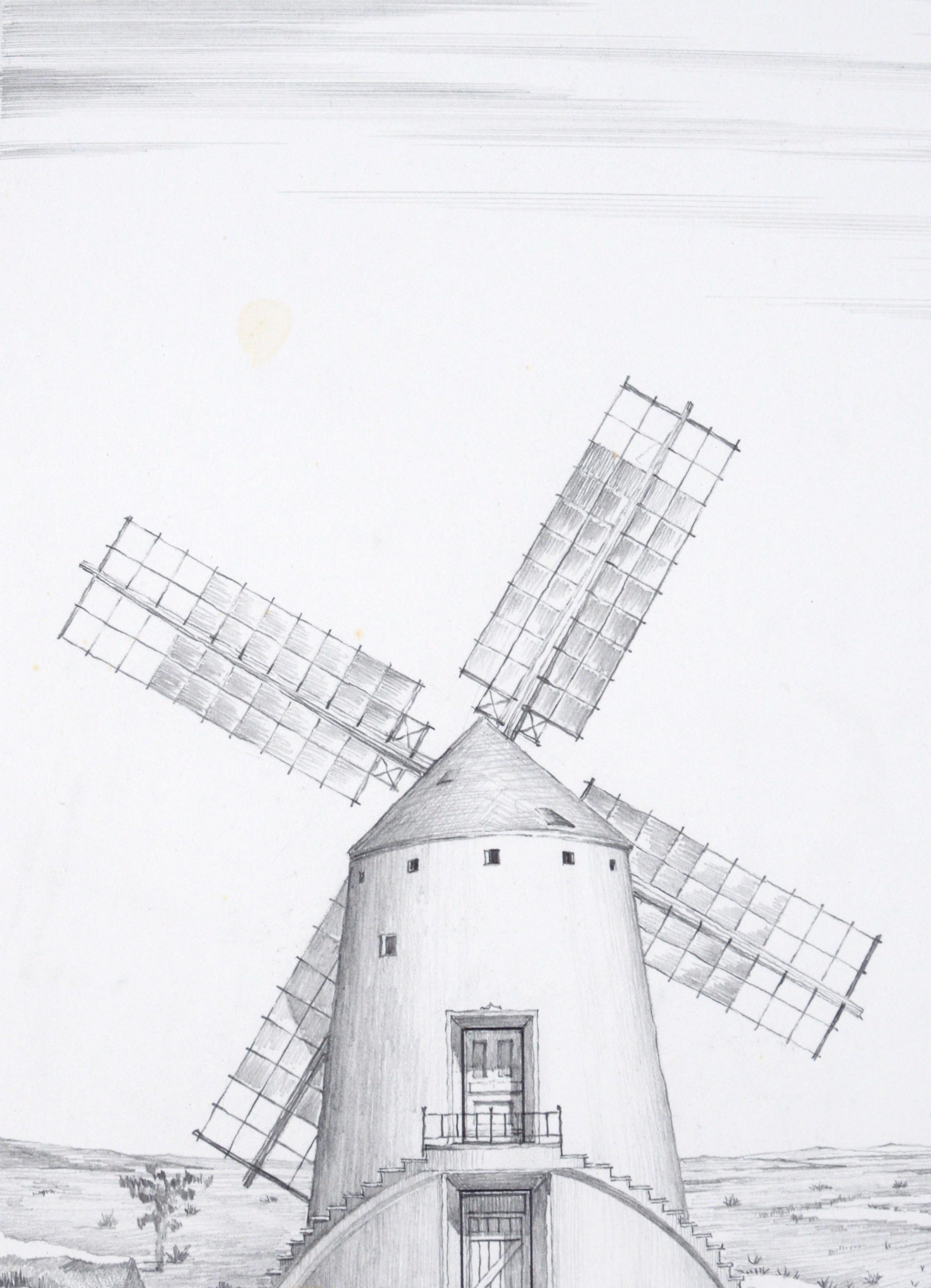 Lanzarote, Portugal - Hyper Realistic Windmill Illustration - Art by M Mayer