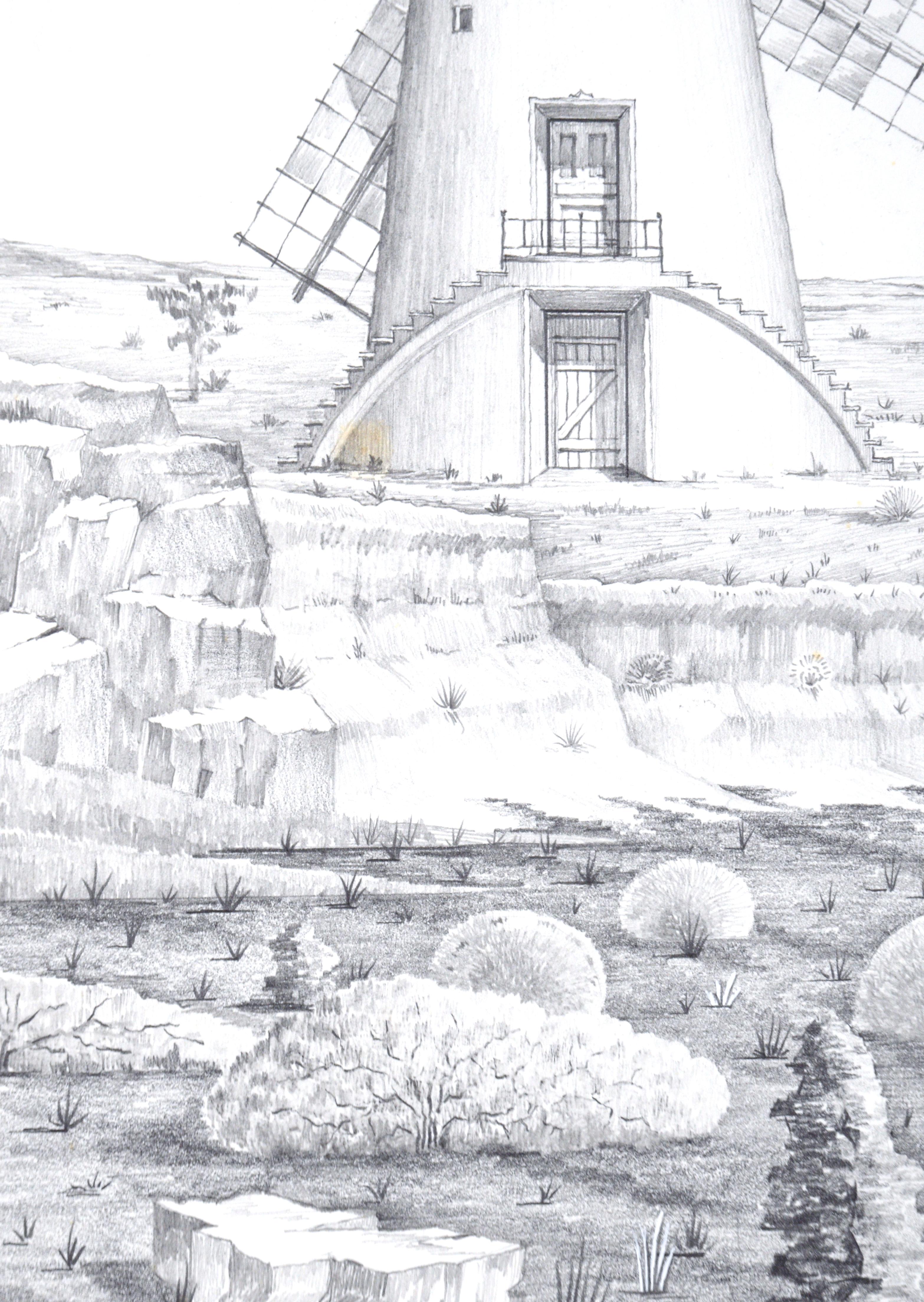 realistic windmill drawing