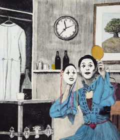 "Alter Ego" - Acquaforte originale dipinta a mano con acquerello su carta