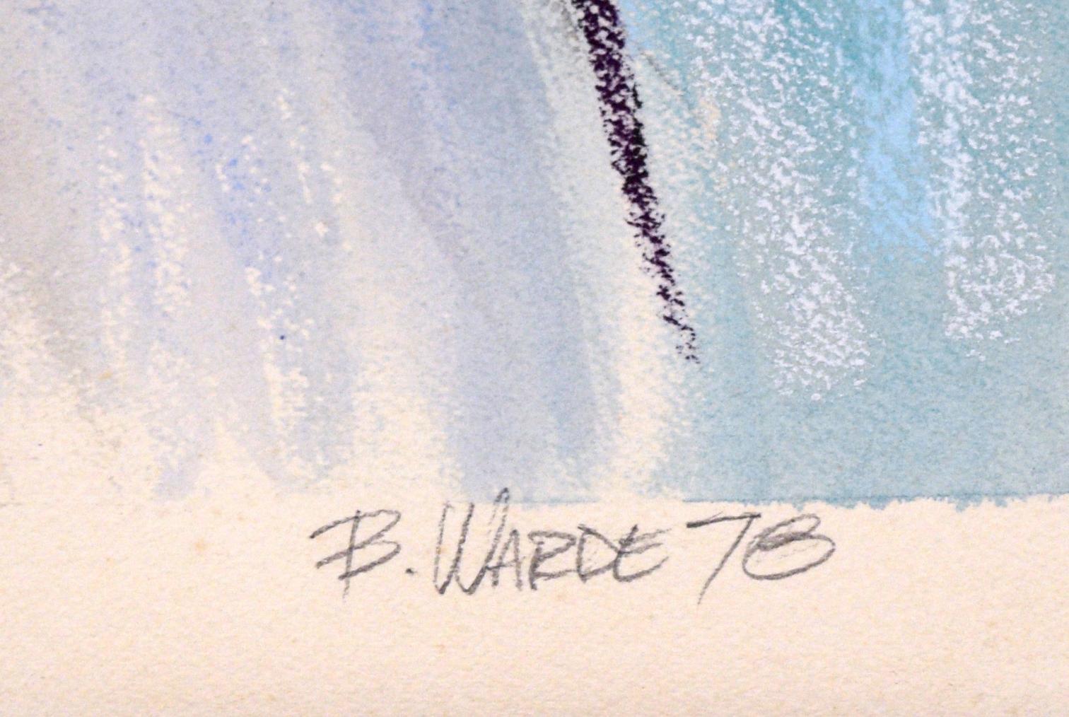 Standing Female Figurative Nude in Watercolor and Pastel on Paper by B. Warde For Sale 1