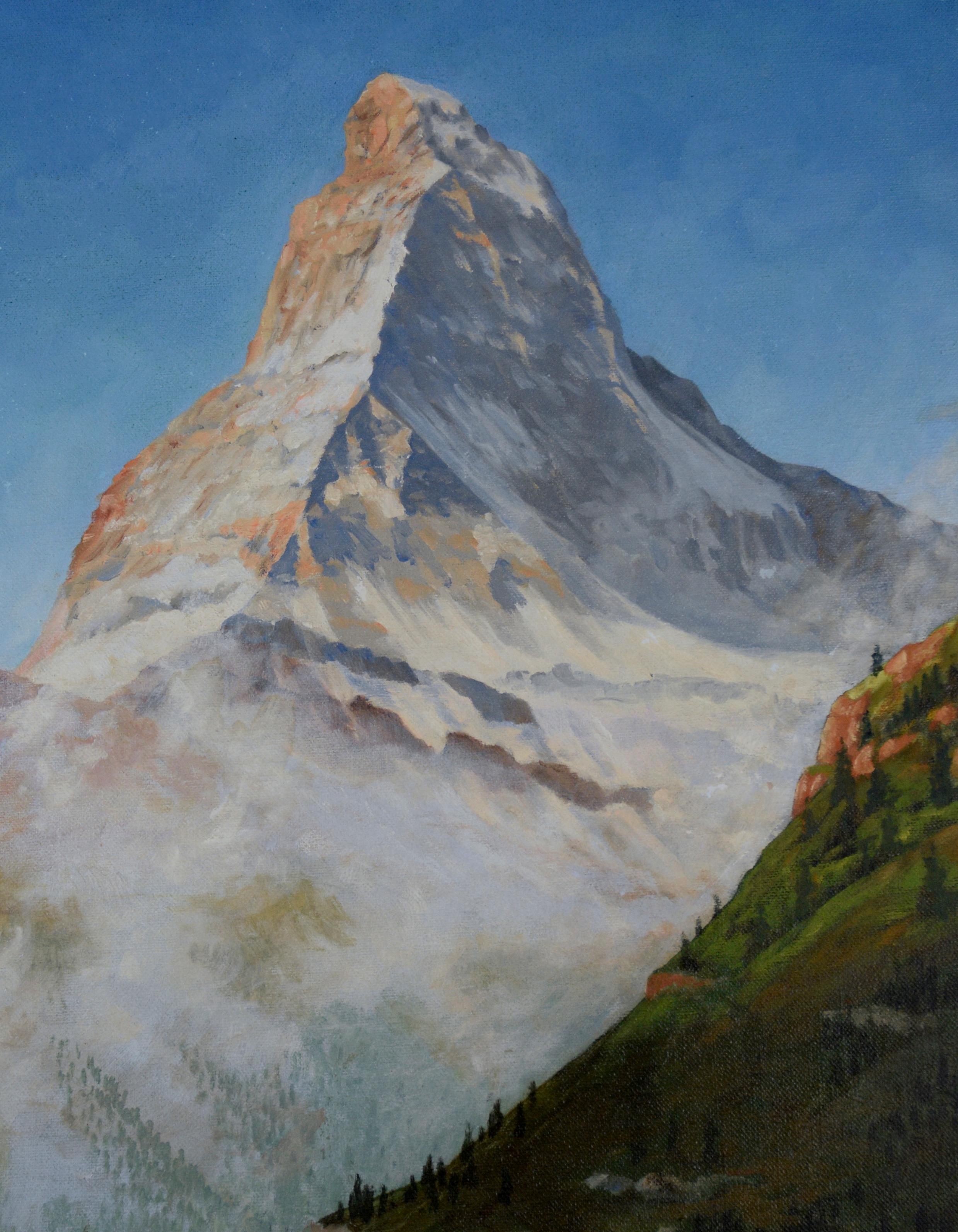 Under the Matterhorn – Acryl auf Leinwand – Art von Unknown