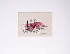 Chef Lobster - Retro Illustration in Ink and Watercolor