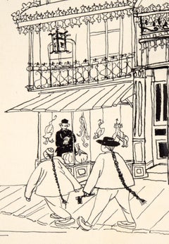 General Merch Way Down in Chinatown - Vintage Illustration in Ink