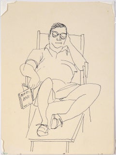 Loungesessel Nap – Vintage-Illustration in Tinte und Aquarell