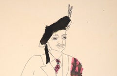 Man in a Scottish Kilt – Vintage-Illustration in Tinte und Aquarell