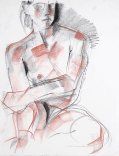 Seated Nude in Charcoal on Paper