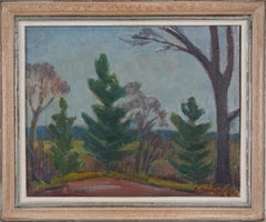 1949 Mid Century Finnish Abstract Impressionist Landscape
