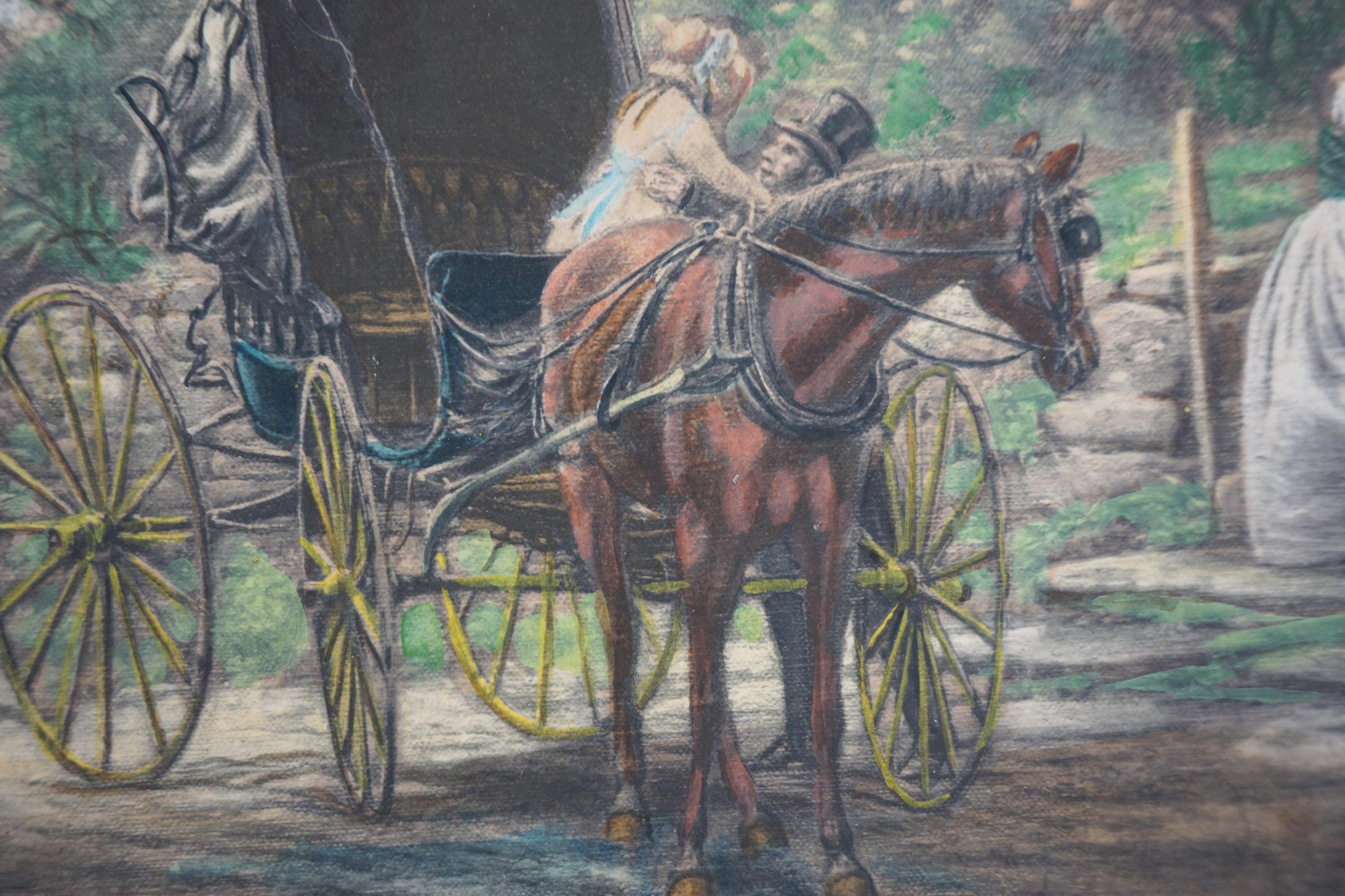 Rare 19th Century Watercolor and Platinotype -- Coming Home For Sale 1