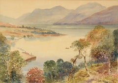 "Lock Ness" Lake Watercolor Landscape on Paper