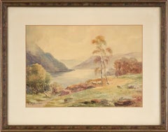 „A Highland Loch“ See, Aquarell-Landschaft auf Papier