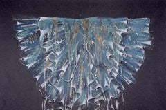 Kimono of White Lace Ribbons with Teal and Orange Accents