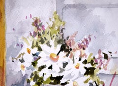 "Afternoon Daisies" - Modernist Still Life Original in Watercolor on Paper