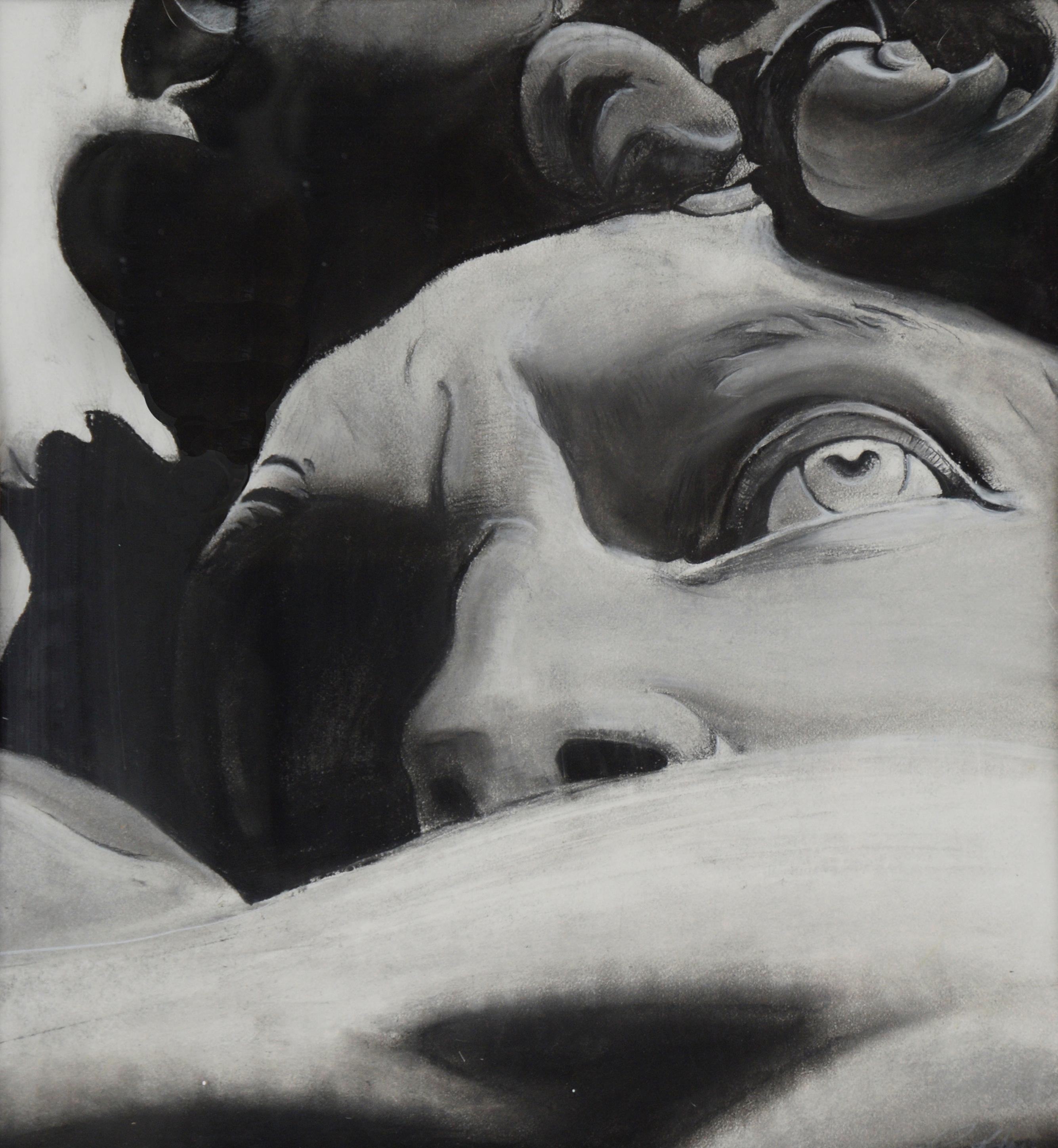 Detail von Michelangelos David - 1999 Original Pastell auf Papier – Art von Chris Baker
