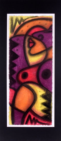 Desnudo Figurativo Abstracto en Pastel sobre Papel