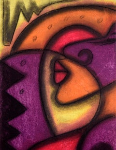 Abstracted Nude Figurative in Pastel on Paper